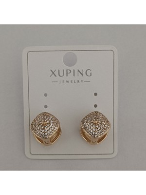 Xuping Kaliteli Paslanmaz Çelik Antialerjik Zirkon Taşlı Kare Model Küpe