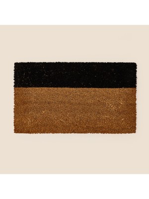 Matmel Home Koko Bordürlü Kapı Önü Paspası - Bej / Siyah - 35X60 cm