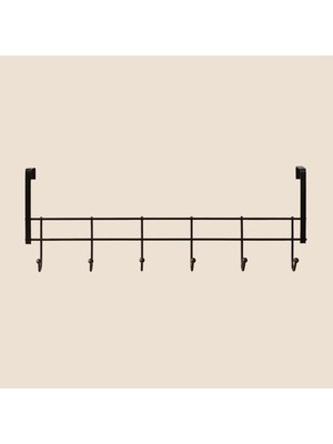 Matmel Living  6'lı Kapı Arkası Askı - Siyah - 18X49 cm