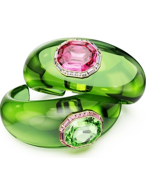 Swarovski Dulcis Kelepçe Bileklik Set (2) Sekizgen Kesim Pavé Çok Renkli Sari Altin Rengi Kaplama L