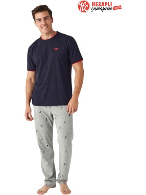 Mod Collection 3410 Erkek Bisiklet Yaka Kısa Kollu Pijama Takım
