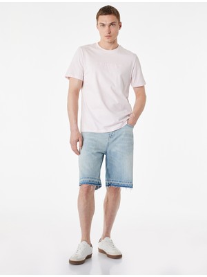 Koton Normal Bel Pamuklu Pis Paça Straight Fit Bermuda Jean Şort