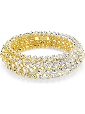 Swarovski Idyllia Bileklik Oval Kesim Beyaz Altin Rengi Kaplama M