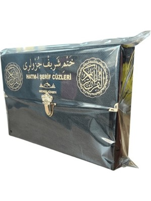 Medrese Kitabevi Kur'an-I Kerim 30 Cüz Hatim Seti Bilgisayar Hatlı Rahle Boy (Çantalı Siyah Renk Deri Çantalı)