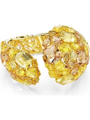 Swarovski Gema Kelepçe Bileklik Altin Rengi Kaplama L