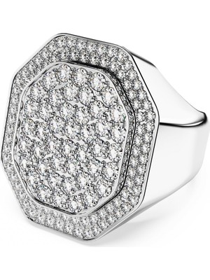 Swarovski Dextera Yüzük Octagon Shape Beyaz Rodyum Kaplama 52