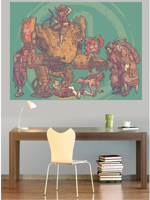 Mushen Studio Post Apokaliptik Wasteland Ekibi Kanvas Tablo Epik Duvar Dekoru Sanat Eseri Çerçevesiz Ev Ofis
