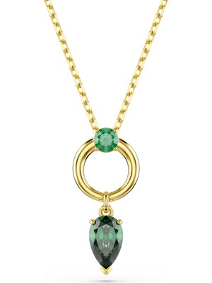 Swarovski Mesmera Kolye Karişik Kesim Yeşil Altin Rengi Kaplama