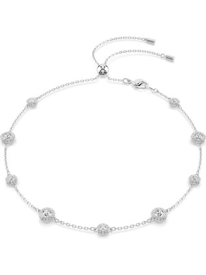 Swarovski Una Angelic Kolye Yuvarlak Kesim Çift Tarafli Motifler Beyaz Rodyum Kaplama