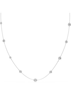 Swarovski Una Angelic Dizi Kolye Yuvarlak Kesim Beyaz Rodyum Kaplama