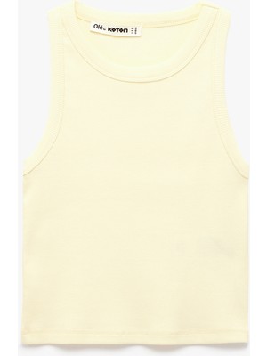 Koton Slim Fit Kolsuz Halter Yaka Bluz