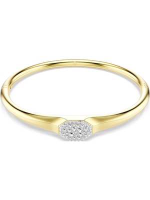 Swarovski Dextera Bangle Bileklik Yuvarlak Kesim Beyaz Sari Altin Rengi Kaplama S S