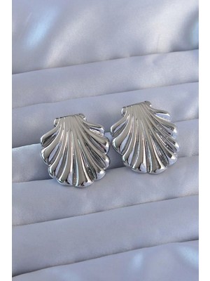 Renas Store 316L Çelik Gümüş Renk Istiridye Model Küpe - TJ-BKP9105