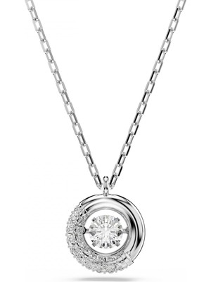 Swarovski Dextera Kolye Yuvarlak Kesim Beyaz Rodyum Kaplama Std