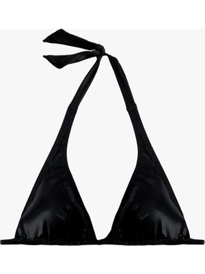 Koton Saten Yüzeyli Parlak Üçgen Bikini Üstü