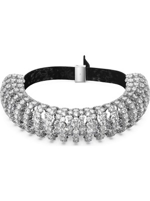Swarovski Constella Choker Kolye Round Cut Beyaz Rodyum Kaplama