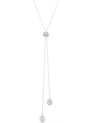 Swarovski Una Angelic Y Kolye Yuvarlak Kesim Beyaz Rodyum Kaplama
