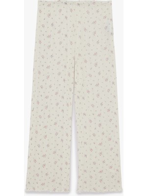 Koton Pamuklu Slim Fit Çiçek Desenli Pijama Altı