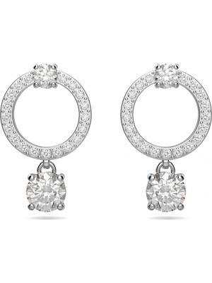 Swarovski Attract Circle Küpe Beyaz Rodyum Kaplama