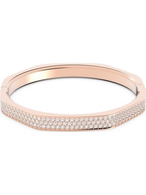 Swarovski Dextera Bangle Bileklik Octagon Cut Beyaz Pembe Altin Rengi Kaplama L