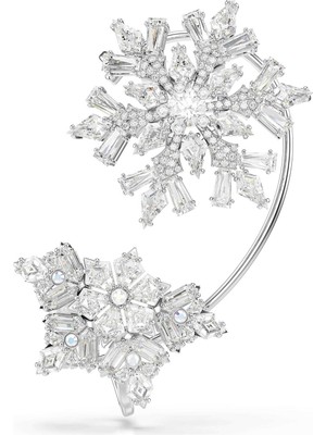 Swarovski Idyllia Ear Cuff Tekli Mixed Cuts Kar Tanesi Beyaz Rodyum Kaplama