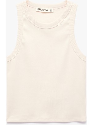 Koton Slim Fit Kolsuz Halter Yaka Bluz