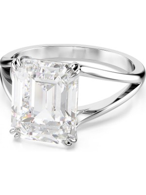 Swarovski Stilla Kokteyl Yüzük Octagon Cut Beyaz Rodyum Kaplama 60