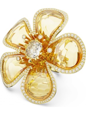 Swarovski Florere Yüzük Flower Sari Sari Altin Rengi Kaplama 55