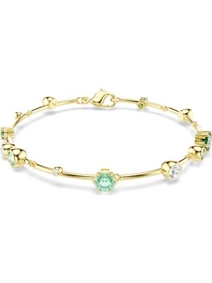Swarovski Constella Bileklik Karişik Kesim Yeşil Sari Altin Rengi Kaplama Std