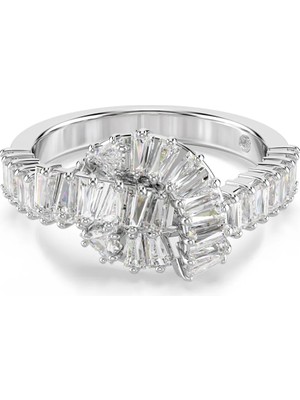 Swarovski Matrix Yüzük Baget Kesim Düğüm Beyaz Rodyum Kaplama 58