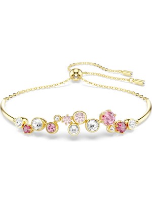 Swarovski Constella Bileklik Karişik Kesim Çok Renkli Sari Altin Rengi Kaplama Std
