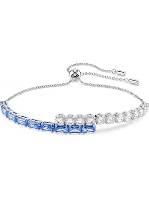Swarovski Matrix Bileklik Karişik Kesim Mavi Rodyum Kaplama Std