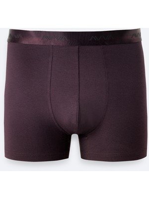 AVVA Erkek Mürdüm Basic Soft Touch Tekli Regular Fit Boxer B009537
