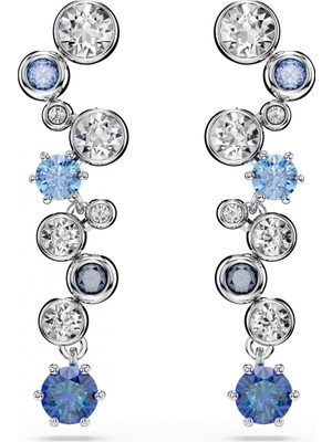 Swarovski Constella Damla Küpe Karişik Kesim Mavi Rodyum Kaplama Std