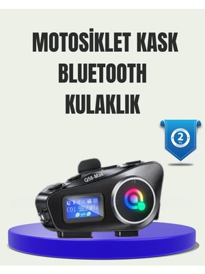 Uravas Store IP65 Suya Dayanıklı Kask Bluetooth Kulaklık LCD Ekranlı
