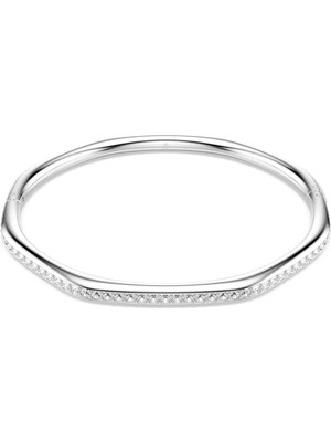 Swarovski Dextera Bangle Bileklik Sekizgen Round Cut Beyaz Rodyum Kaplama M