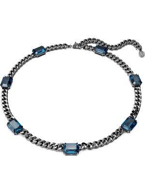 Swarovski Millenia All Around Kolye Octagon Cut Mavi Rutenyum Kaplama