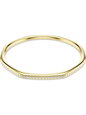 Swarovski Dextera Bangle Bileklik Sekizgen Round Cut Beyaz Sari Altin Rengi Kaplama S S