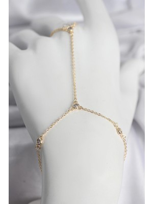 Renas Store Pirinç Gold Renk Zirkon Taşlı Kadın Şahmeran