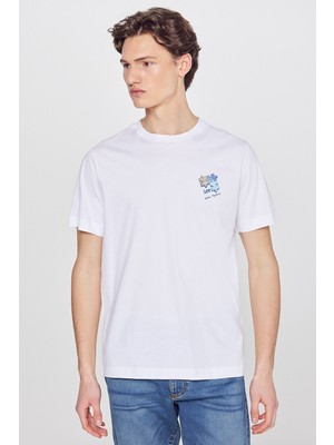 Lee %100 Pamuk Regular Fit Normal Kesim Bisiklet Yaka Logo Detaylı Tişört