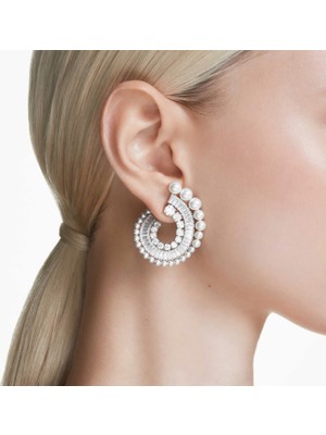Swarovski Capsule Küpe Inci Beyaz Rodyum Kaplama
