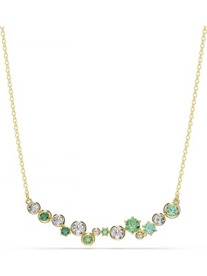 Swarovski Constella Kolye Karişik Kesim Yeşil Sari Altin Rengi Kaplama Std