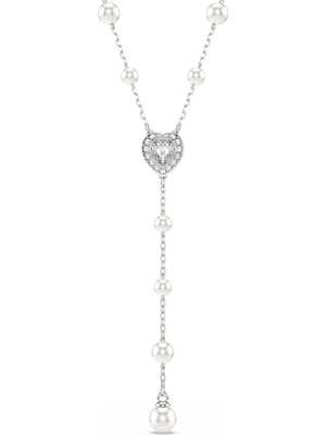 Swarovski Capsule T Kolye Inci Beyaz Rodyum Kaplama