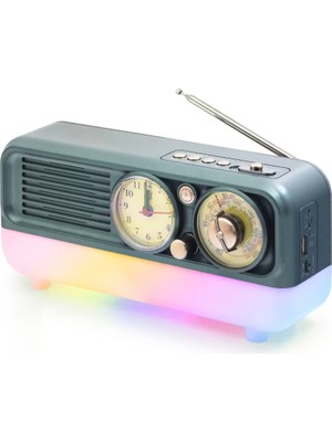 Renas Store Bluetooth Nostaljik Hoparlör Fm Saatli 18.1 x 11.9 x 19.8 cm NS7210BT