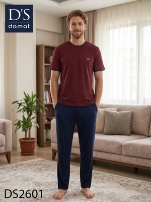 D'S Damat Ds Damat Spring Kısa Kol Pijama Takımı Bordo