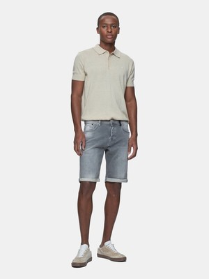 LTB Corvın Orta Bel Dar Paça Mid Indigo Jean Bermuda