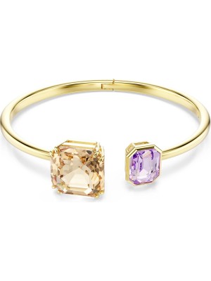 Swarovski Millenia Bangle Bileklik Sekizgen Kesim Çok Renkli Sari Altin Rengi Kaplama L