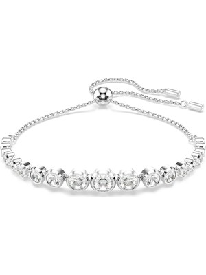Swarovski Imber Tennis Bileklik Karişik Yuvarlak Kesim Beyaz Rodyum Kaplama
