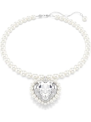 Swarovski Capsule Kolye Inci Beyaz Rodyum Kaplama
