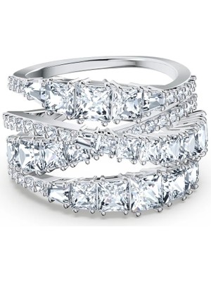 Swarovski Twist Wrap Pave Yüzük Beyaz Rodyum Kaplama 60